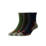 HJ Hall HJ Comfort Top Work Socks Navy/Green/Brown 6-11