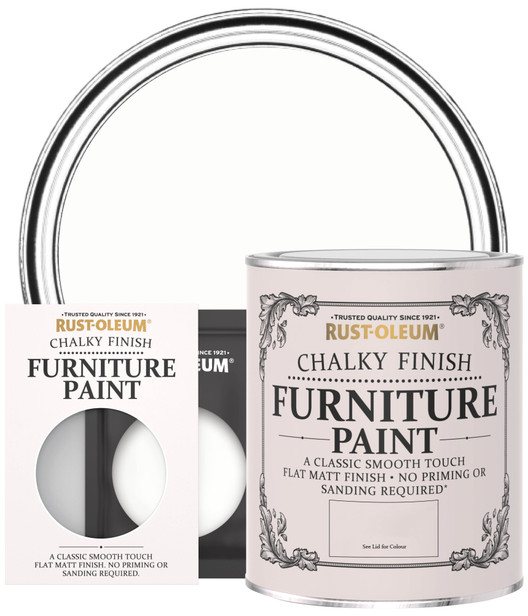 RustOleum Chalky Finish Furniture Paint Chalk White 750ml Hardware