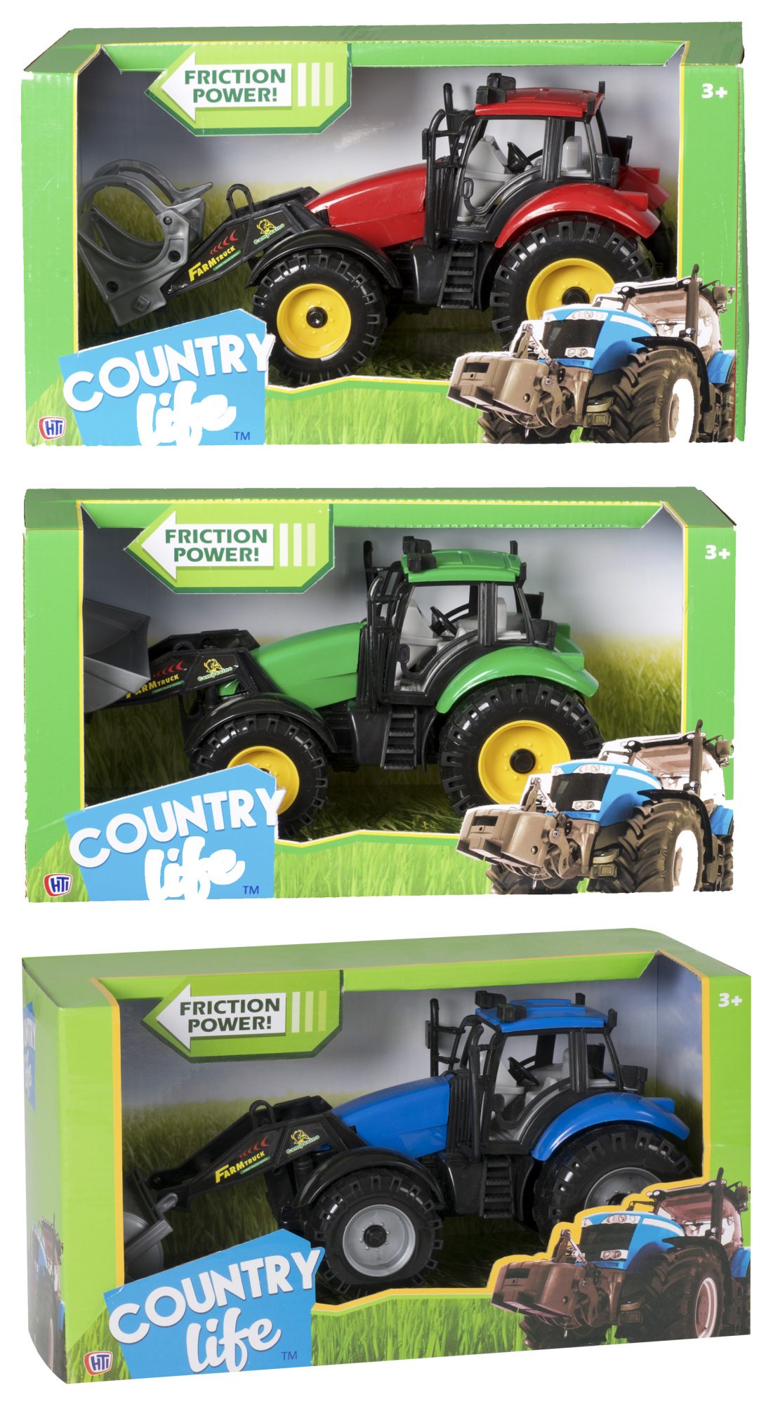 Country Life Large Friction Powered Farm Tractor Toys Boys Kids