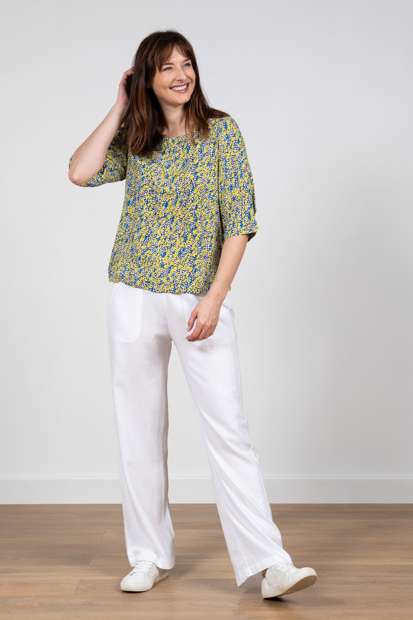 Monsoon Emma Short Linen Trousers in White  Lyst UK