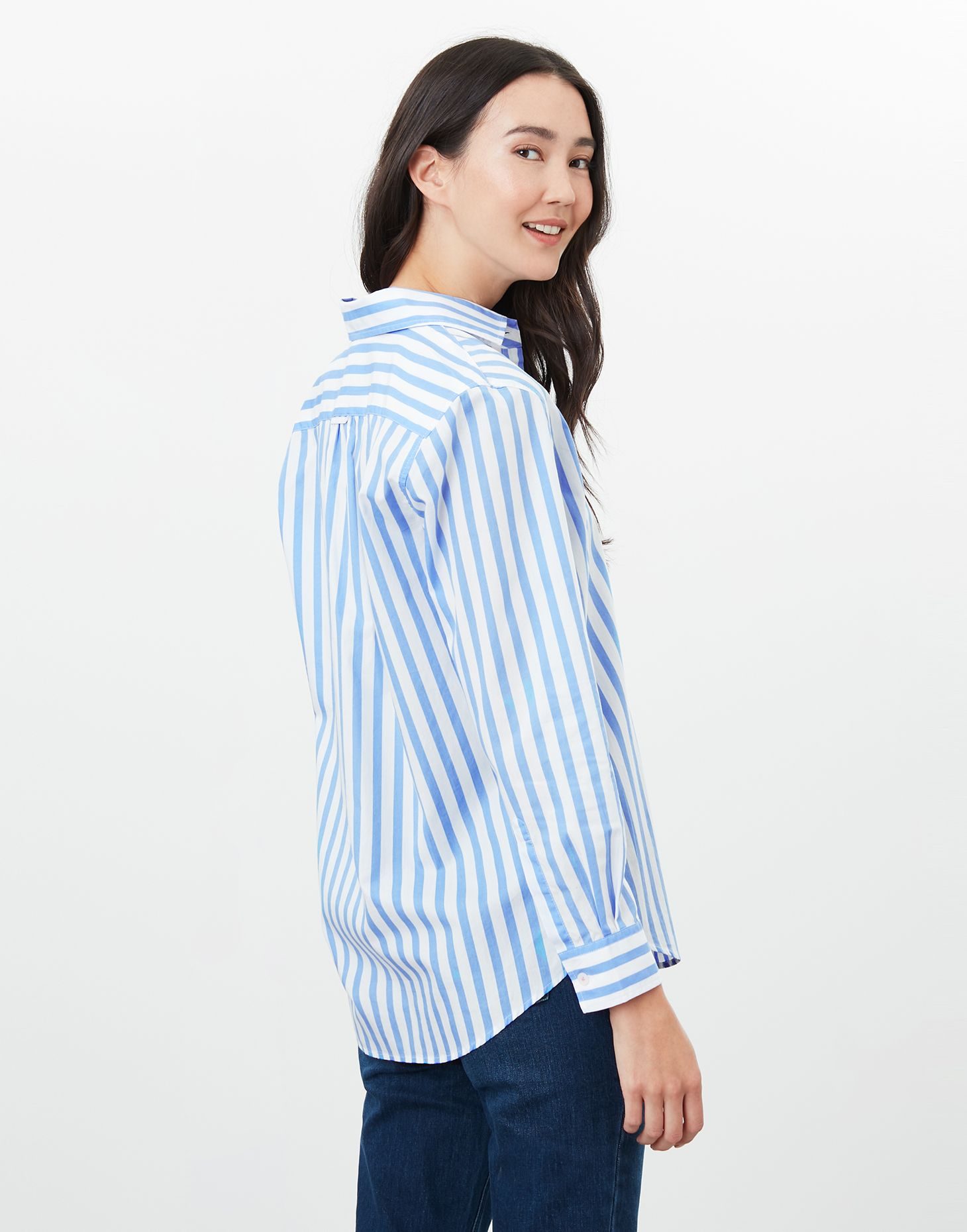 Joules Amilla Dropped Shoulder Shirt Blue Stripe - Tops - Mole Avon