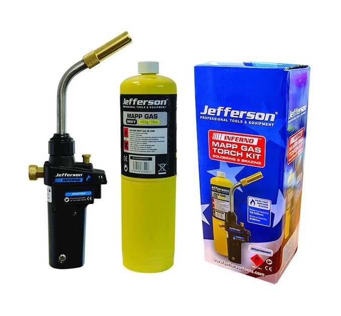 Jefferson Tools Jefferson Soldering, Brazing Gas Torch & Mapp Gas Kit 