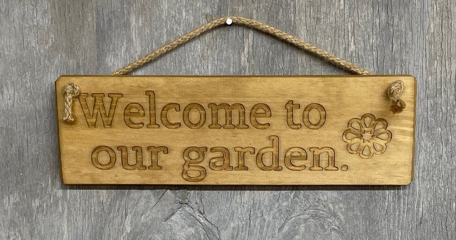 RAGDOLL Novelty Welcome To Our Garden Wooden Sign 30cm - Outdoor ...