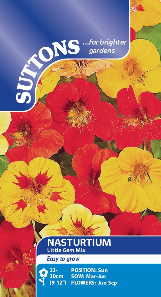 Suttons Suttons Nasturtium Little Gem Mix Seeds Springsummer Flowers Mole Avon 2831