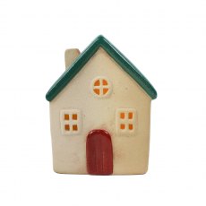 Apac Stoneware LED House Green/Red 10cm Apac Stoneware LED House Green/Red 10cm