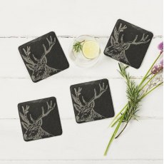 Just Slate Stag Slate Coasters 4 Pack