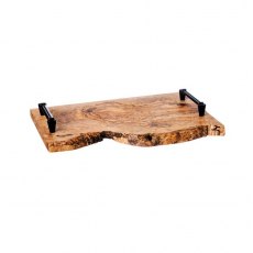 Naturally Med Olive Wood Rectangular Rustic Serving Tray