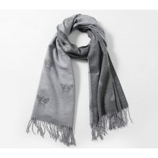 Butterfly Reversible Bees Scarf Grey