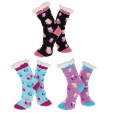 Nuzzles Fleece Owls Sock Assorted