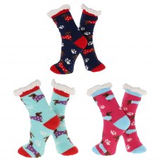 Nuzzles Fleece Sausage Dog Sock Assorted