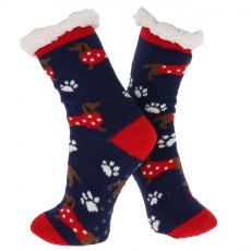 Nuzzles Fleece Sausage Dog Sock Assorted