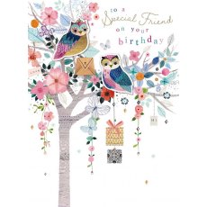 Decoupage Special Fiend Tree Birthday Card