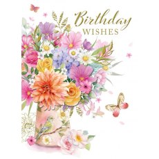 Decoupage Case Of Flowers Birthday Card