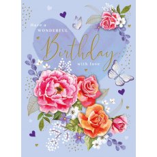 Decoupage Birthday Flowers Card