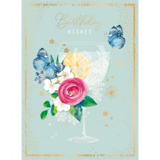 Decoupage Birthday Wishes Gin Card