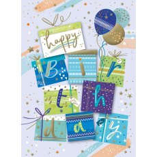 Decoupage Presents Birthday Card