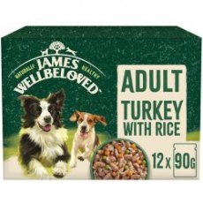 James Wellbeloved Adult Turkey & Rice 12 x 90g Pouch