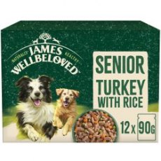James Wellbeloved Senior Turkey & Rice Gravy 12 x 90g Pouch
