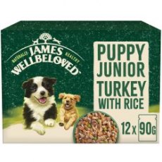 James Wellbeloved Puppy Turkey & Rice Gravy 12 x 90g Pouch