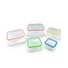 Lock N Lock Nestable Square Food Container Set 5 Piece