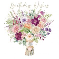 Beaux Chic Bunch Of Flowers Birthday Card