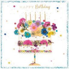 Beaux Chic Floral Cake Birthday Card