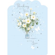 Vase Of Flowers Thinking Of You Card
