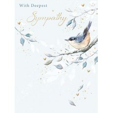 Bird On Tree Branch With Deepest Sympathy Card