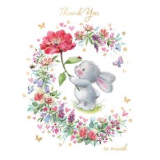 Bunny & Flower Thank You Card