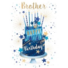 Brother Cake & Candles Birthday Card