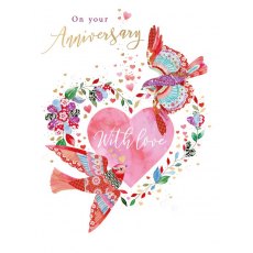 Doves With Love Anniversary Card