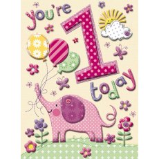You're 1 Today Birthday Card