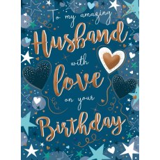 Husband With Love Birthday Card