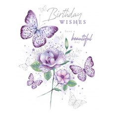 Starla Butterflies Birthday Wishes Card