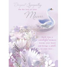 Floral Swan Deepest Sympathy Card
