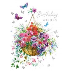 Basket Of Flowers Birthday Card