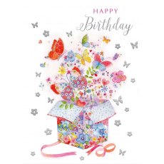 Butterfly Present Birthday Card