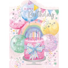 Cake & Balloons Birthday Card