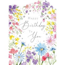 Floral Border Birthday Card