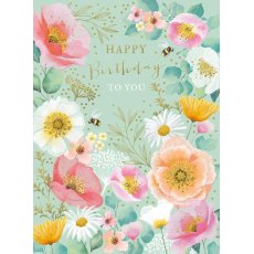 Orange & Pink Floral Card