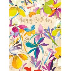 Floral Tropical Colours Birthday Card