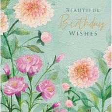 Sanja Carnation & Dahlia Birthday Card