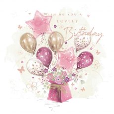 Blush Balloons Birthday Card