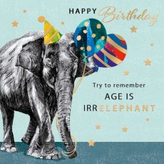 Manomals Irrelephant Happy Birthday Card