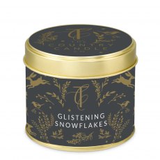 Country Candle Co Enchanted Woodland Glistening Snowflakes Tin Candle