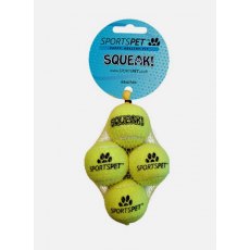 Sportspet Tennis Mini Squeak 4 pack