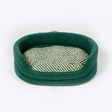 Danish Design Fleece Slumber Bed Herringbone Green
