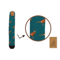 Bartleby Mens Welly Socks Size 6-11 Golden Pheasant Print