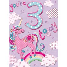 You're 3 Today Birthday Card