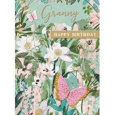 Floral Granny Happy Birthday Card